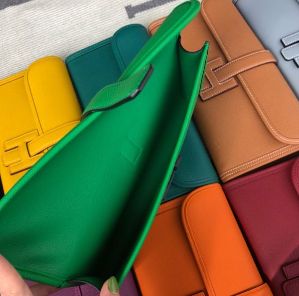 Hermes Epsom Turtledove Handbag - Bamboo Green - Image 2