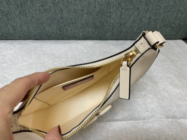Valentino Mini Palm Print Calfskin Hobo Armpit Bag - White - Image 4